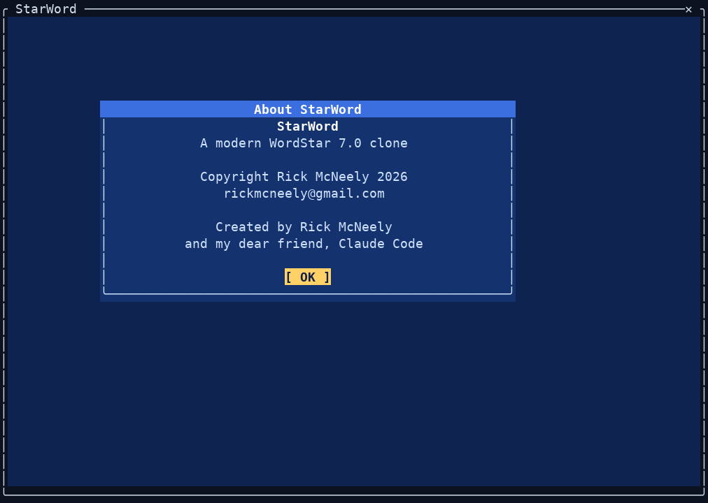 StarWord About dialog